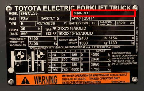 Forklift Data Plates: How to Read and Understand Them - Conger ...