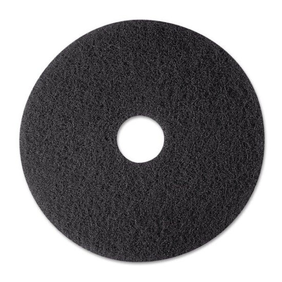 A black floor scrubber pad