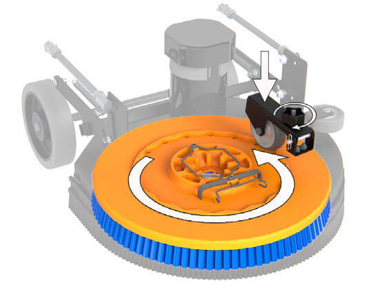 pad-assist-floor-scrubber-propulsion A pad assist floor scrubber's inner workings