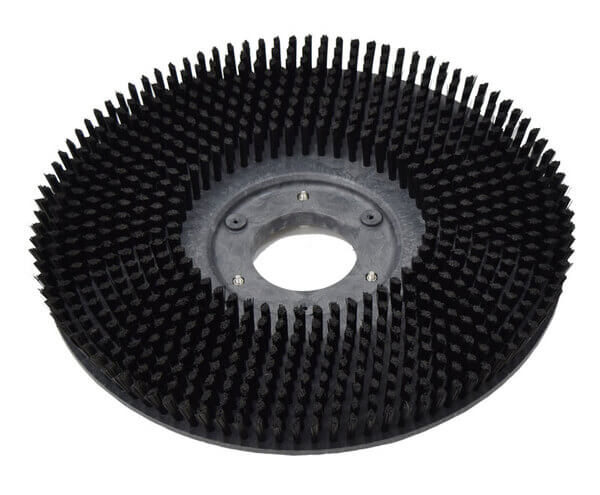 A black poly floor scrubber disc brush