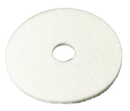 A white floor scrubber pad