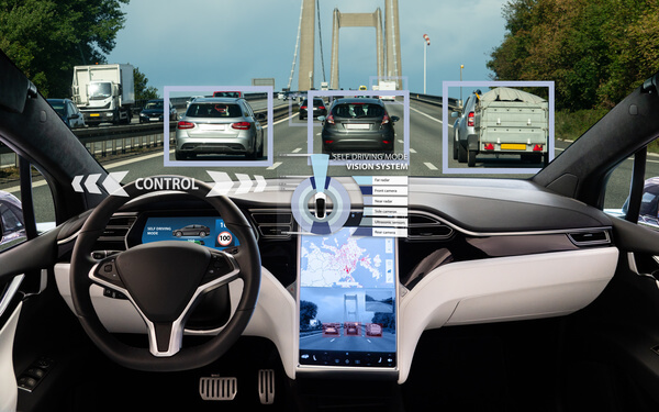 The inside of an autonomous car