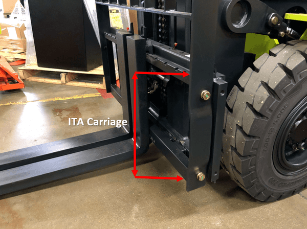 The carriage marked on a CLARK forklift