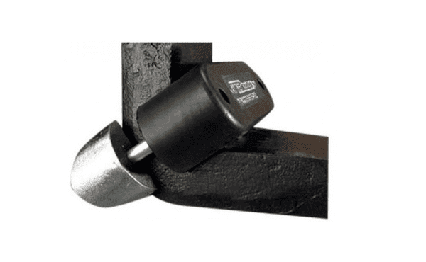 A forklift fork heel protector