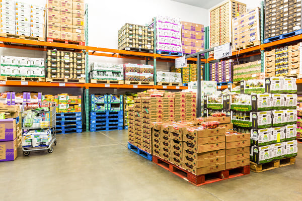 A Costco produce refrigeration storage unit