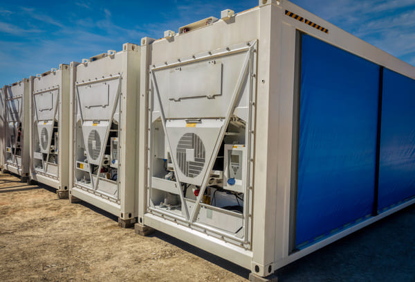 Refrigerated storage containers outside