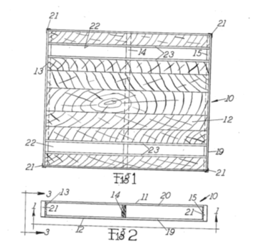 A U.S. Patent Office illustration of the modern pallet