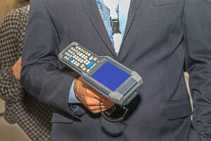 A closeup of a mobile computer