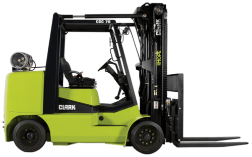 A CLARK 15k capacity LPG cushion forklift