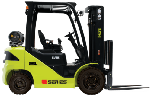 A CLARK 5,000 lb. capacity pneumatic tire forklift