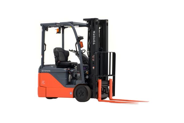 A Toyota 3-wheel electric forklift