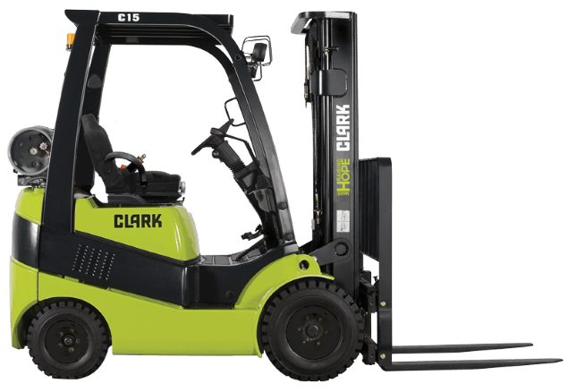 A CLARK C15 internal combustion (IC) pneumatic tire forklift