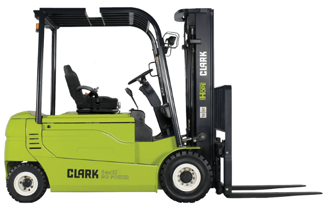 clark-gex20-electric-sit-down-rider-forklift A CLARK GEX20 electric sit-down rider forklift