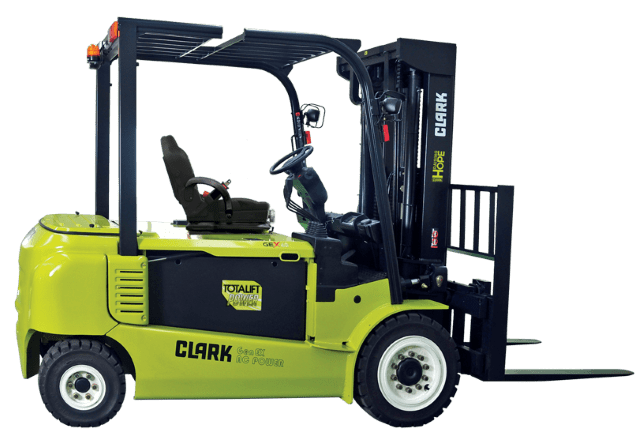 clark-gex40-electric-sit-down-rider-forklift A CLARK GEX40 electric sit-down rider forklift