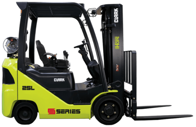 A CLARK S25L internal combustion (IC) cushion tire forklift
