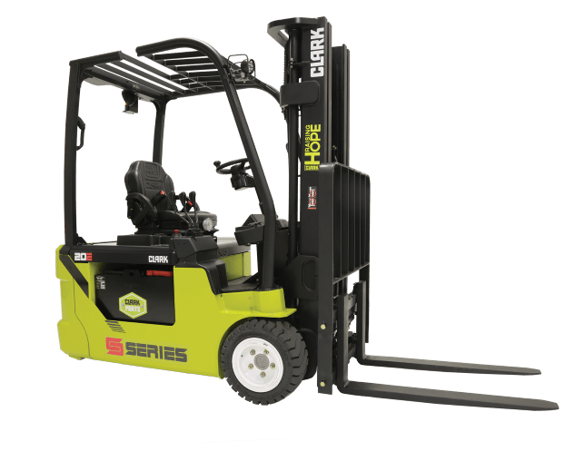 clark-se20t-electric-sit-down-rider-forklift A CLARK SE20T electric sit-down rider forklift