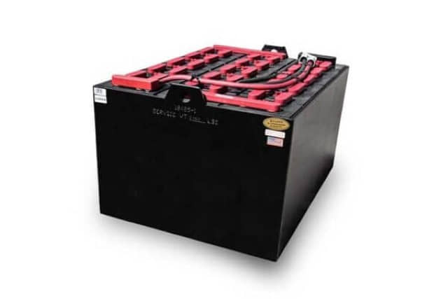 A Foxtron Power Solutions model ES lead-acid forklift battery