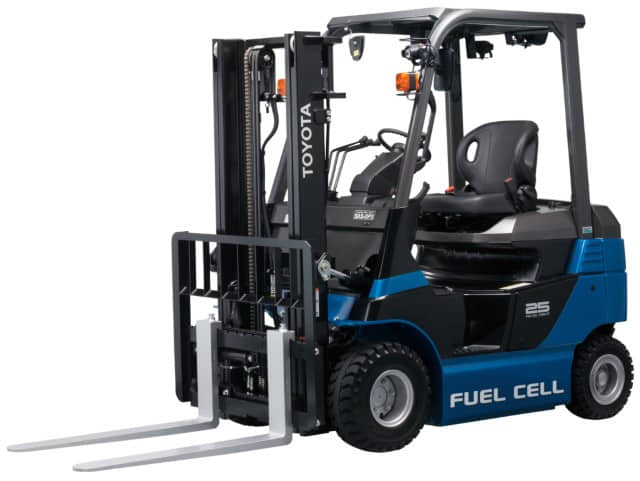 A Toyota hydrogen fuel cell forklift