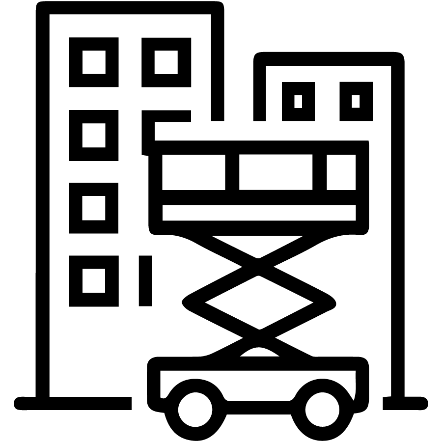 Aerial Lift Use Cases Icon - Black