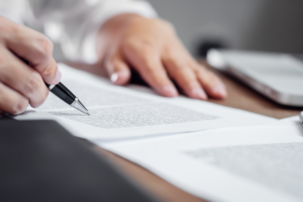 Person Reviewing Insurance Documents