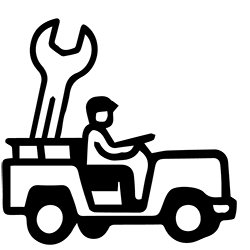 Utility Vehicle Purchasing Operations & Maintenance Icon - Black